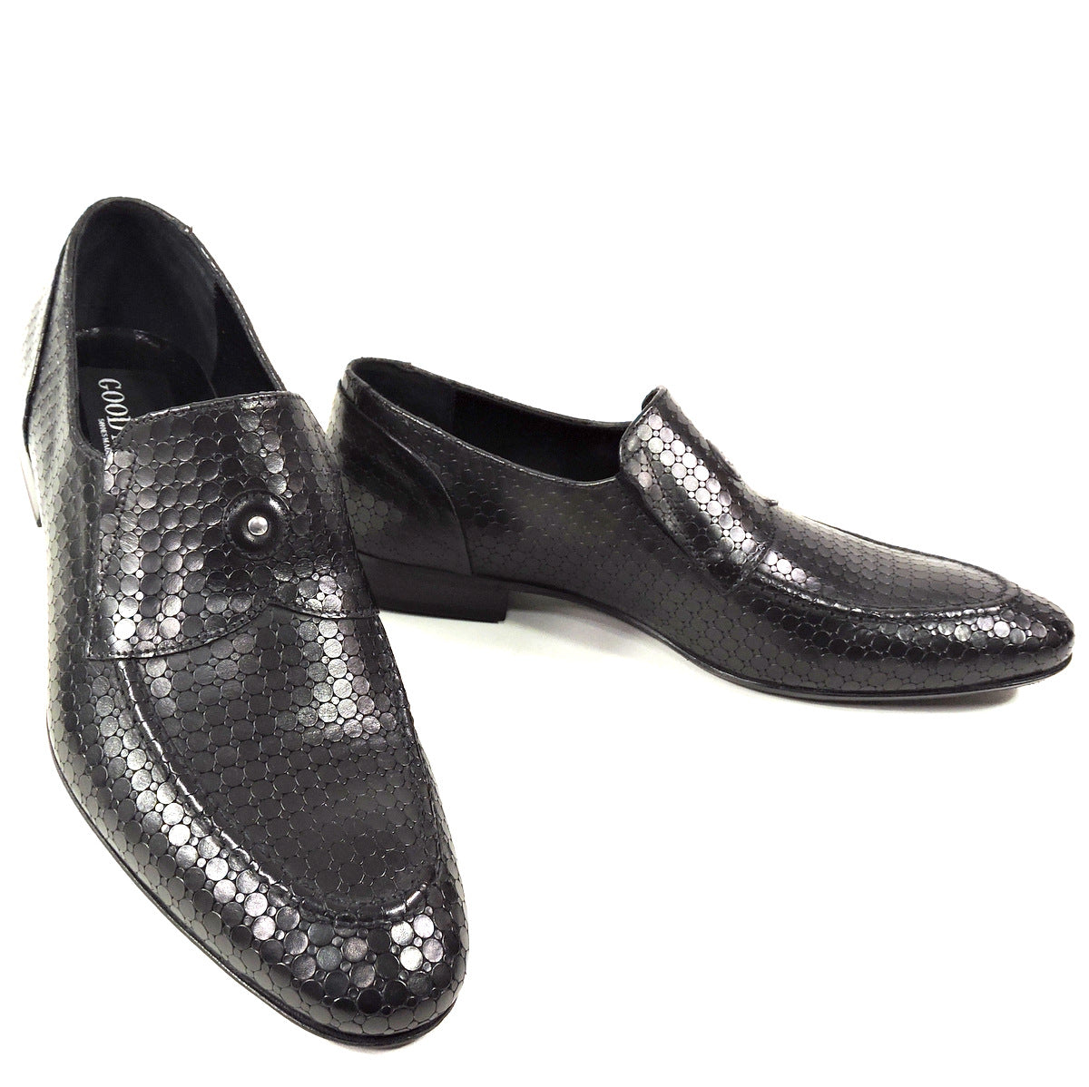 GOOD MAN 🇮🇹 MEN'S BLACK LASER LEATHER COMFORT LOAFERS