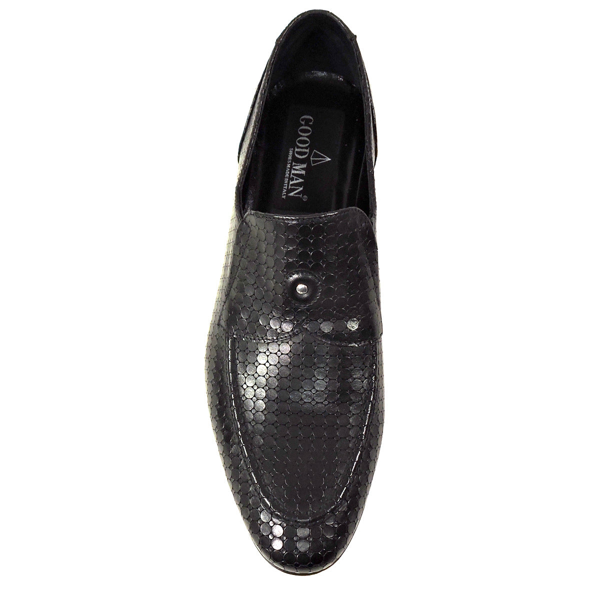GOOD MAN 🇮🇹 MEN'S BLACK LASER LEATHER COMFORT LOAFERS