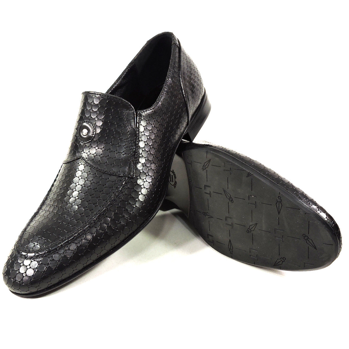 GOOD MAN 🇮🇹 MEN'S BLACK LASER LEATHER COMFORT LOAFERS