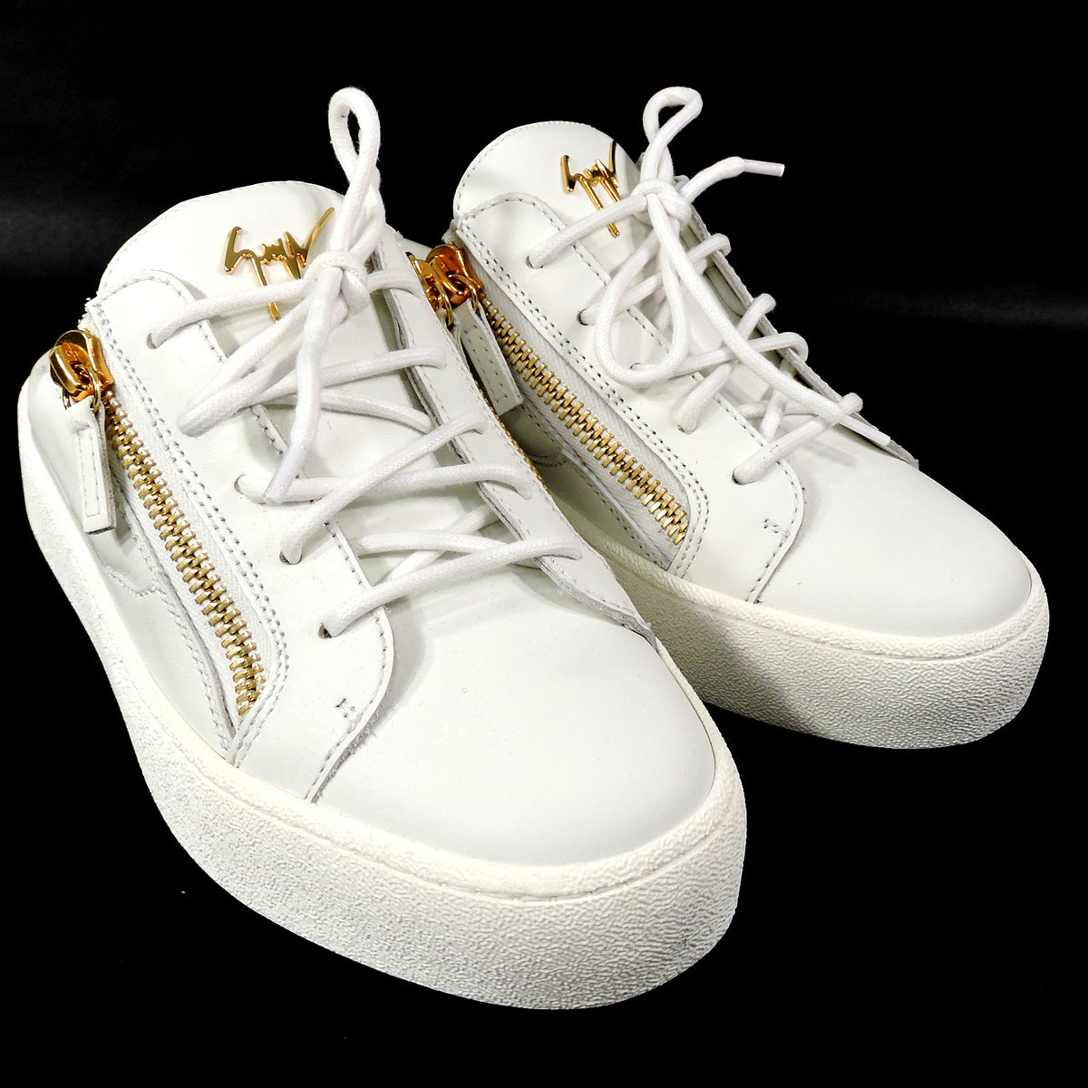 GIUSEPPE ZANOTTI 🇮🇹 WOMEN'S WHITE SOFT LEATHER SUMMER FLAT MULES