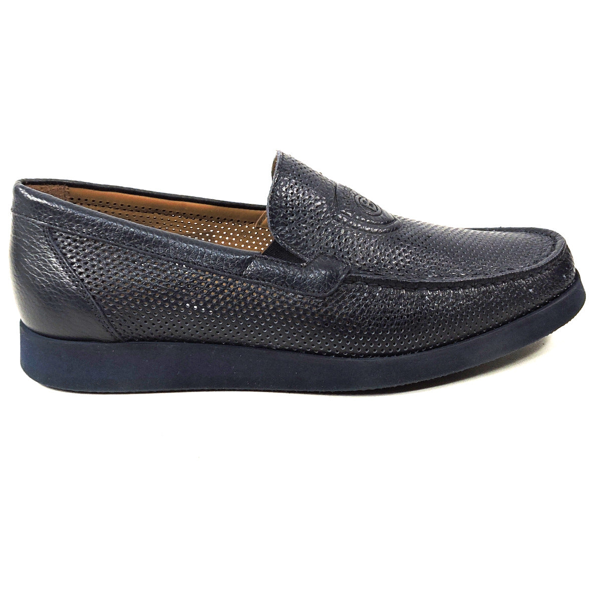 BALDININI 🇮🇹 MEN'S BLUE SOFT LEATHER FLAT SUMMER LOAFERS