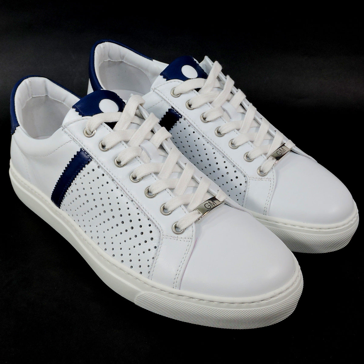 GOODMAN š®š¹ MEN'S SOFT WHITE LEATHER FLAT SUUMER COMFORT SNEAKERS