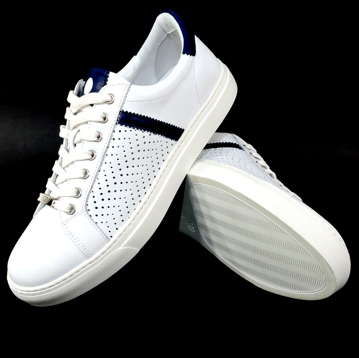 GOODMAN š®š¹ MEN'S SOFT WHITE LEATHER FLAT SUUMER COMFORT SNEAKERS