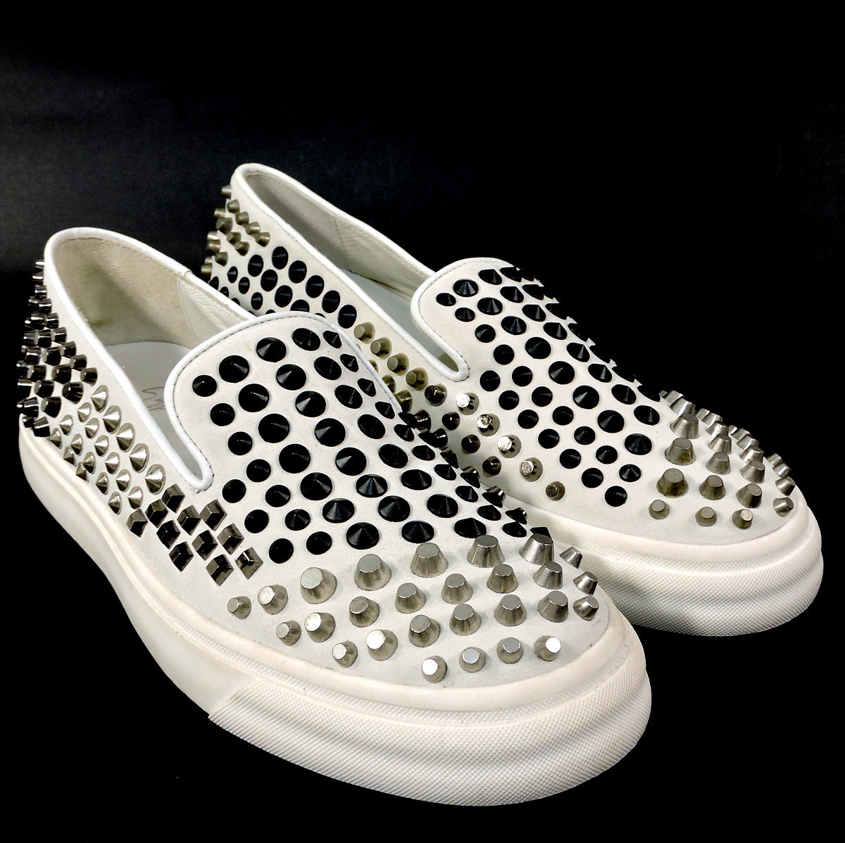 GIUSEPPE ZANOTTI 🇮🇹 WOMEN'S COMFORT WHITE LEATHER FASHION FLAT LOAFERS
