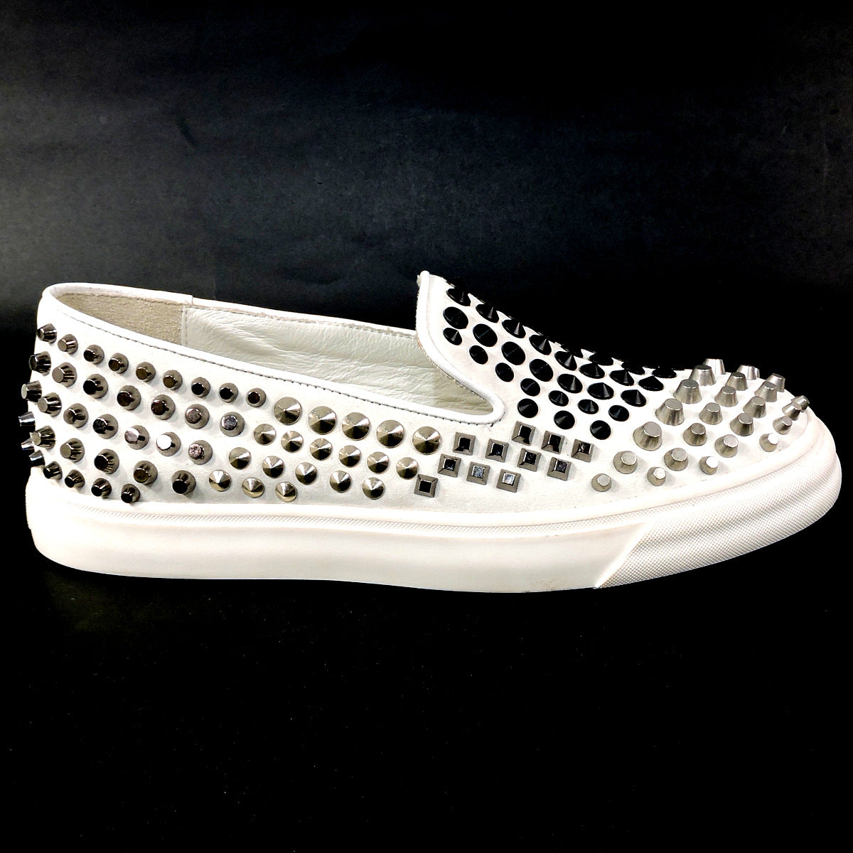 GIUSEPPE ZANOTTI 🇮🇹 WOMEN'S COMFORT WHITE LEATHER FASHION FLAT LOAFERS