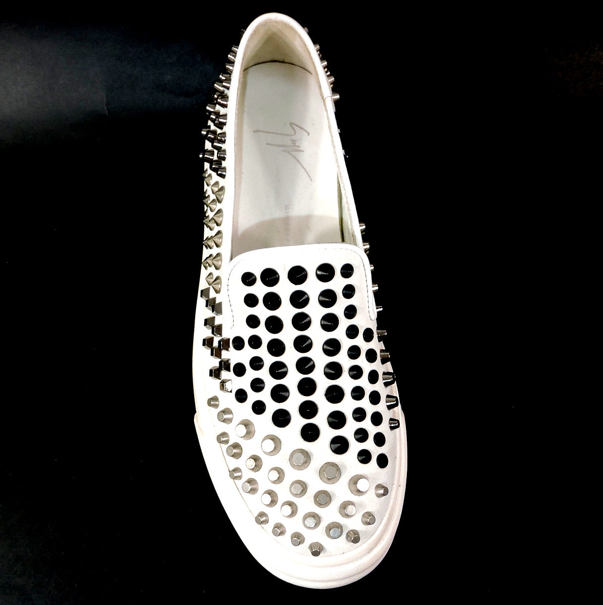 GIUSEPPE ZANOTTI 🇮🇹 WOMEN'S COMFORT WHITE LEATHER FASHION FLAT LOAFERS