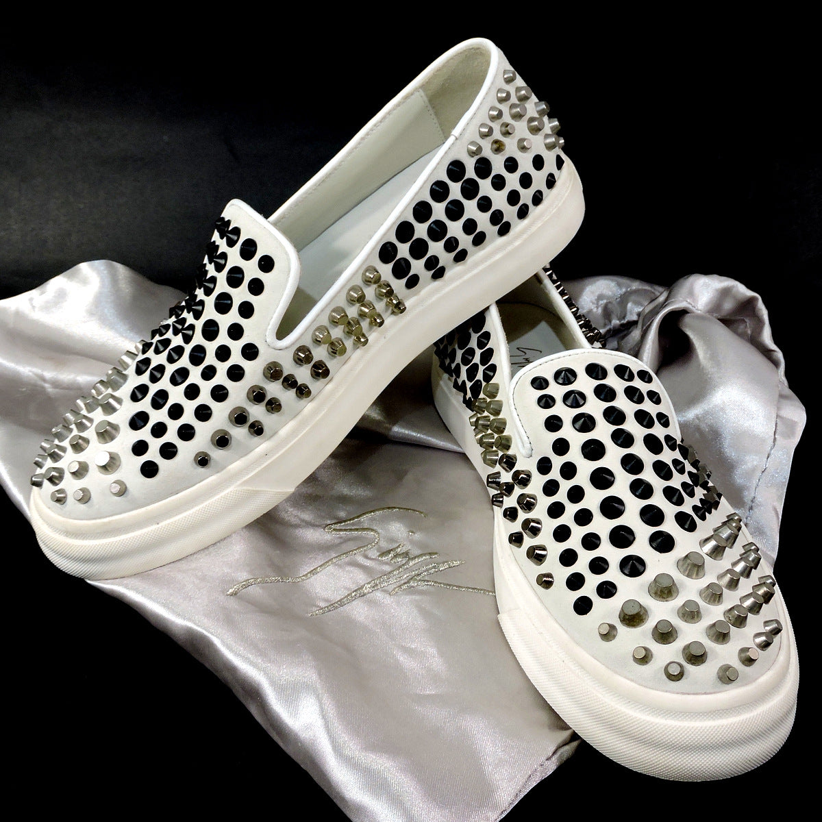 GIUSEPPE ZANOTTI 🇮🇹 WOMEN'S COMFORT WHITE LEATHER FASHION FLAT LOAFERS