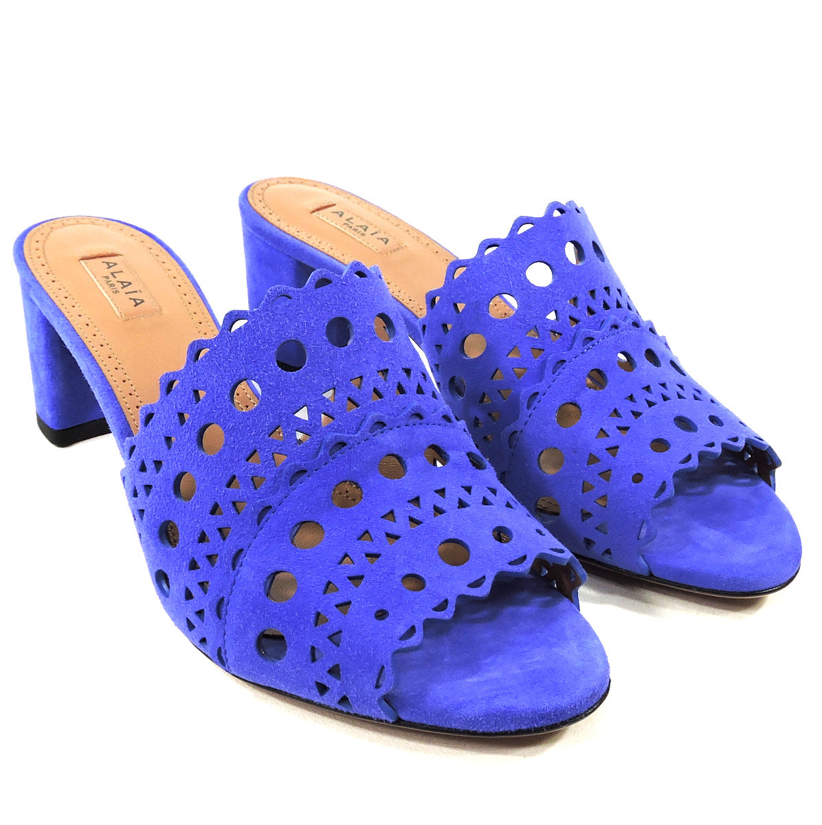ALAIA 🇮🇹 WOMEN'S PURPLE SUEDE COMFORT FASHION MULES
