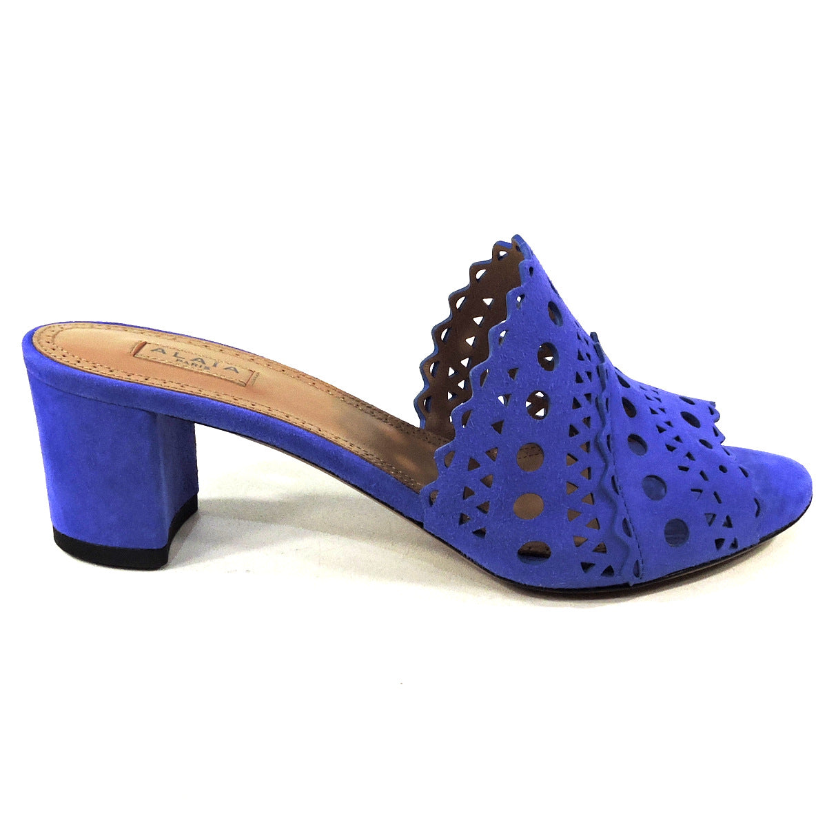 ALAIA 🇮🇹 WOMEN'S PURPLE SUEDE COMFORT FASHION MULES
