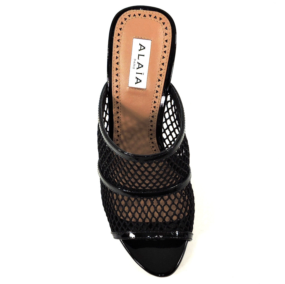 ALAIA š®š¹ WOMEN'S BLACK LEATHER AND FABRIC FASHION COMFORT MULES