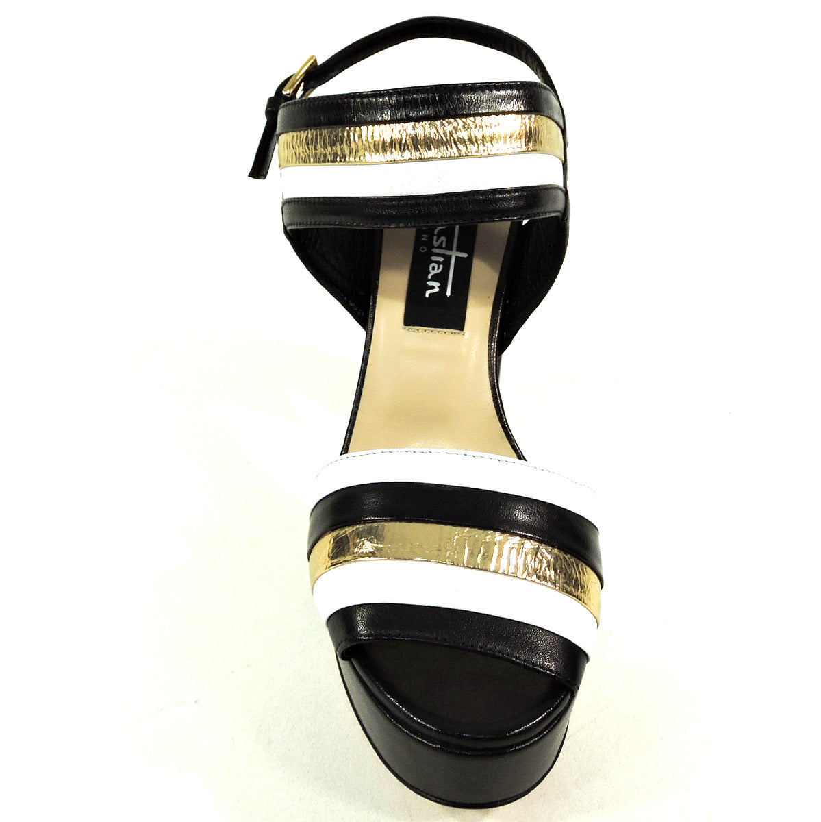 SEBASTIAN š®š¹ WOMEN'S BLACK LEATHER FASHION PLATFORM SANDALS