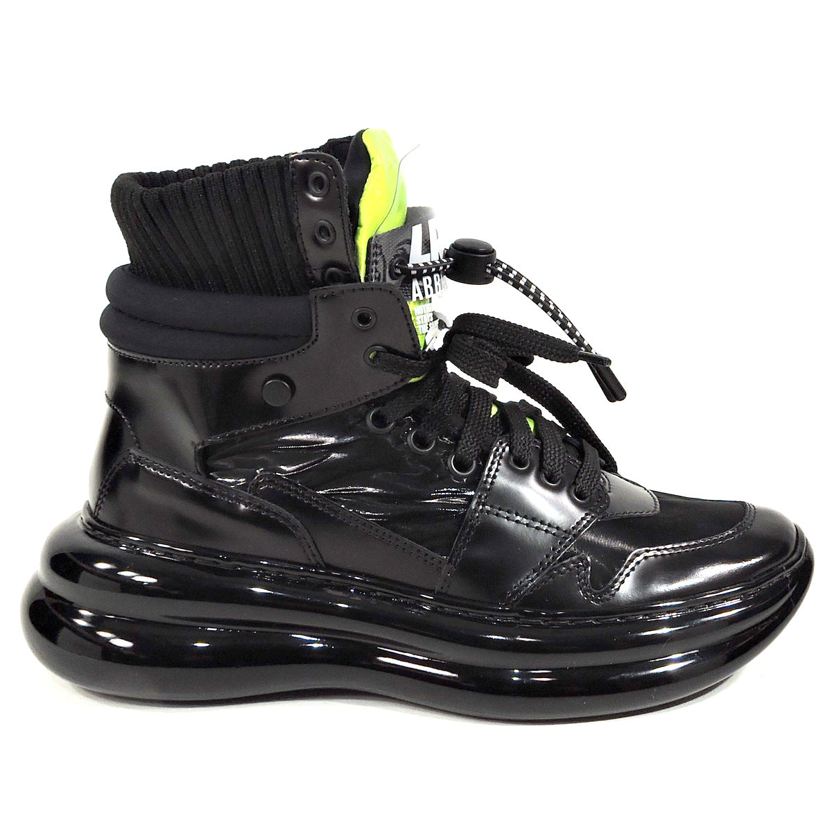 LORIBLU š®š¹ WOMENS BLACK LEATHER FASHION ANKLE SNEAKERS