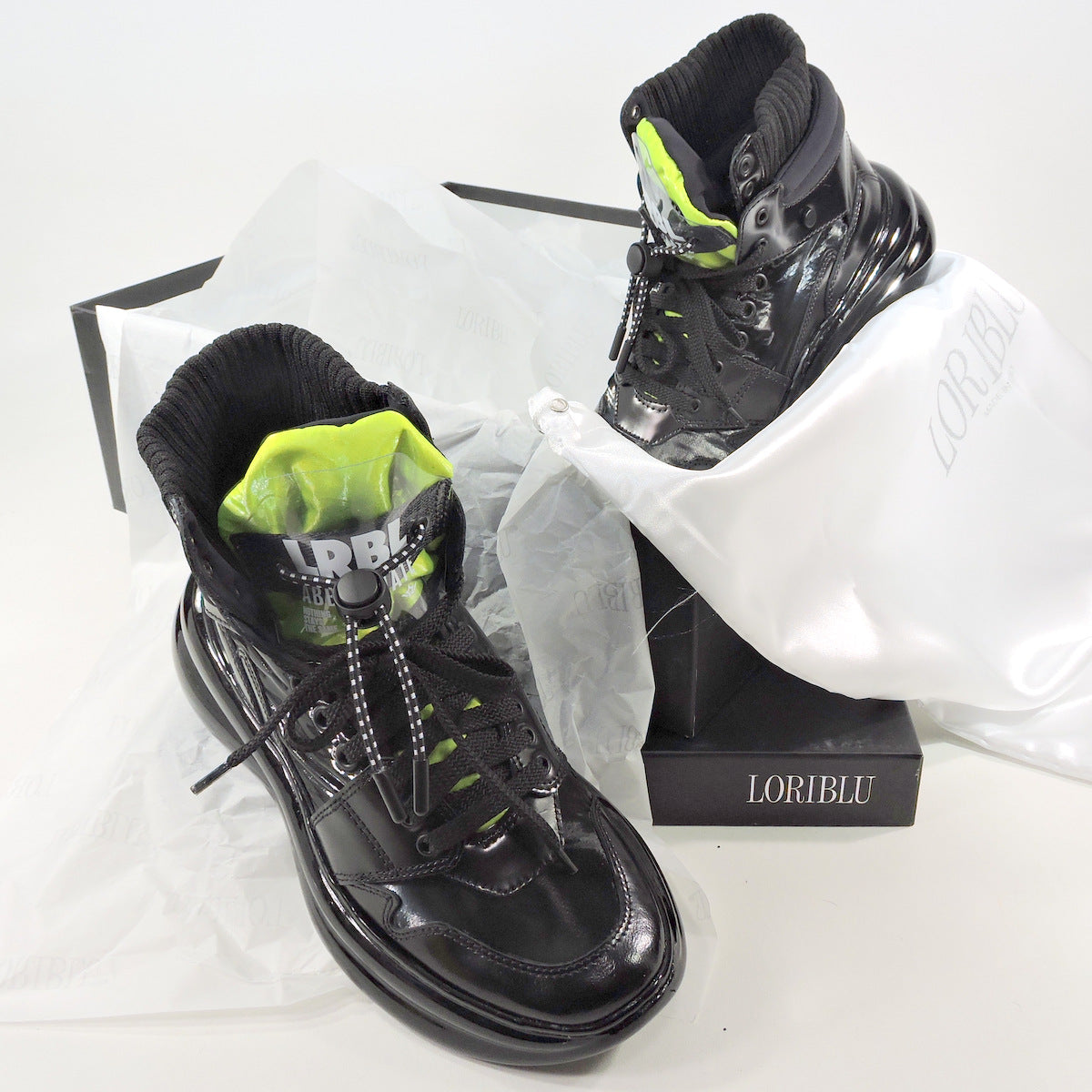 LORIBLU š®š¹ WOMENS BLACK LEATHER FASHION ANKLE SNEAKERS