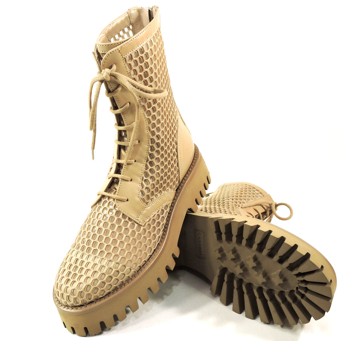 CASADEI 🇮🇹 WOMENS SAND LEATHER FASHION SUMMER BOOTIE