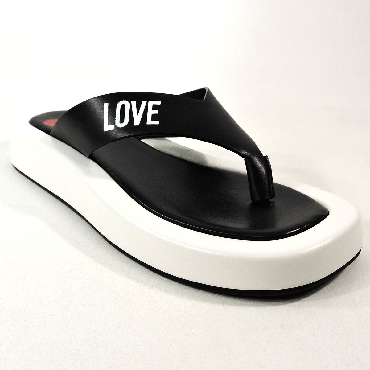 LOVE MOSCHINO 🇮🇹 WOMENS BLACK LEATHER COMFORT SUMMER SANDALS