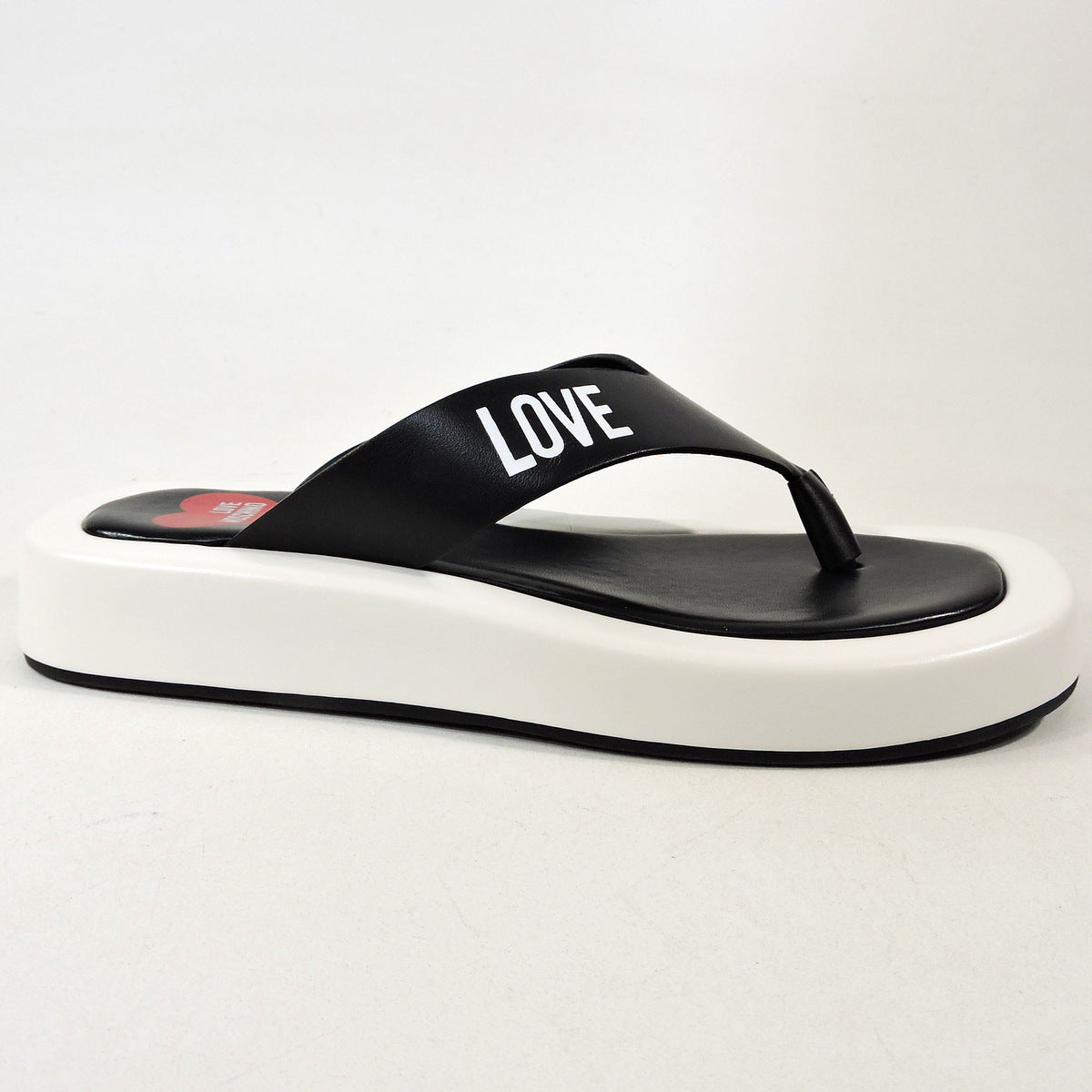 LOVE MOSCHINO 🇮🇹 WOMENS BLACK LEATHER COMFORT SUMMER SANDALS