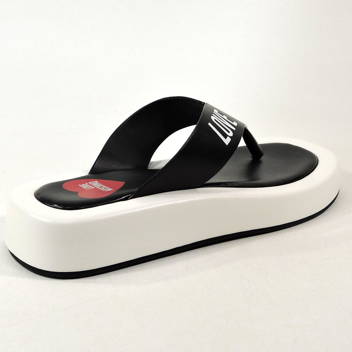 LOVE MOSCHINO 🇮🇹 WOMENS BLACK LEATHER COMFORT SUMMER SANDALS