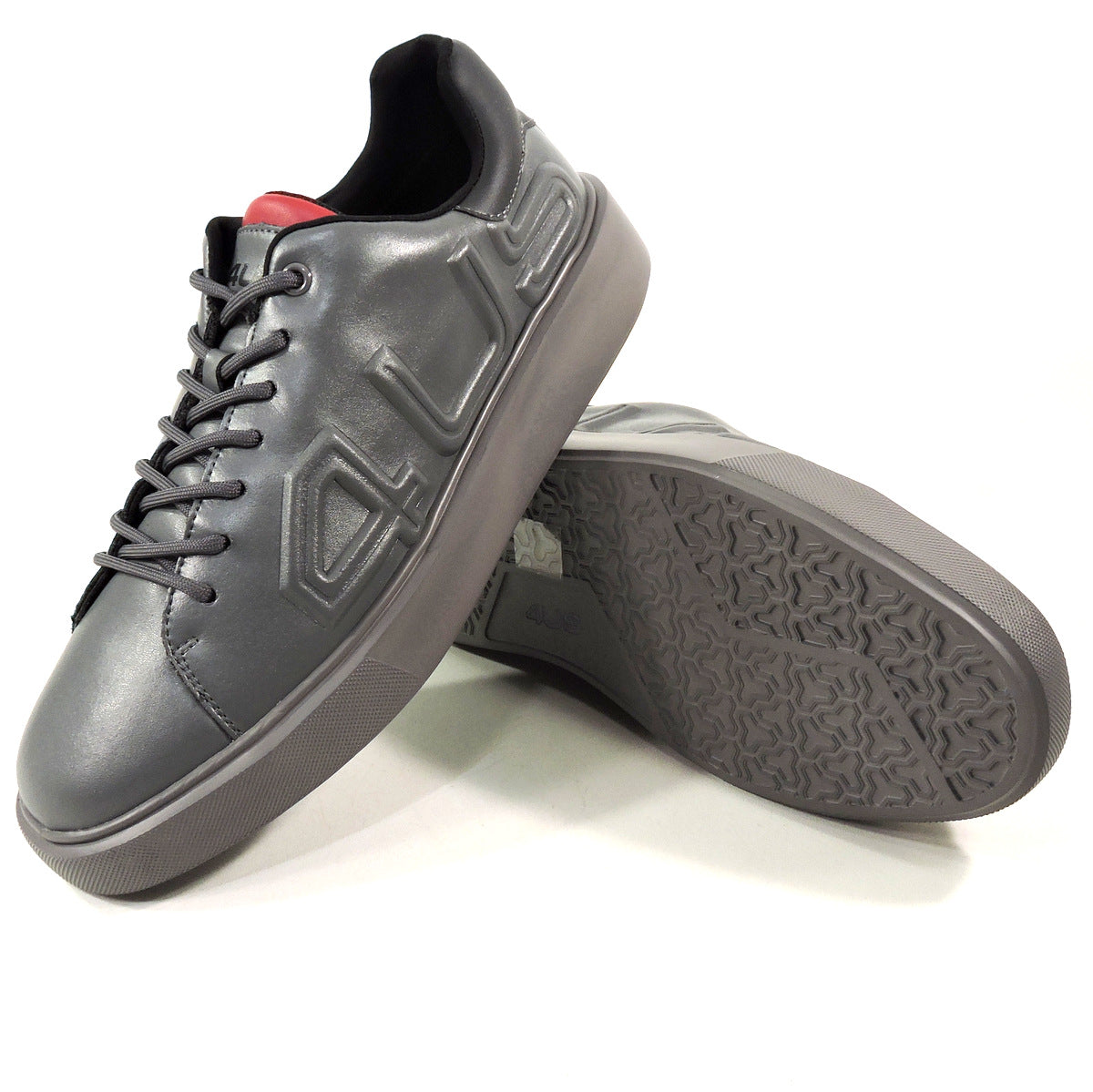 CESARE PACIOTTI 4US 🇮🇹 MENS GREY SOFT LEATHER COMFORT SNEAKERS