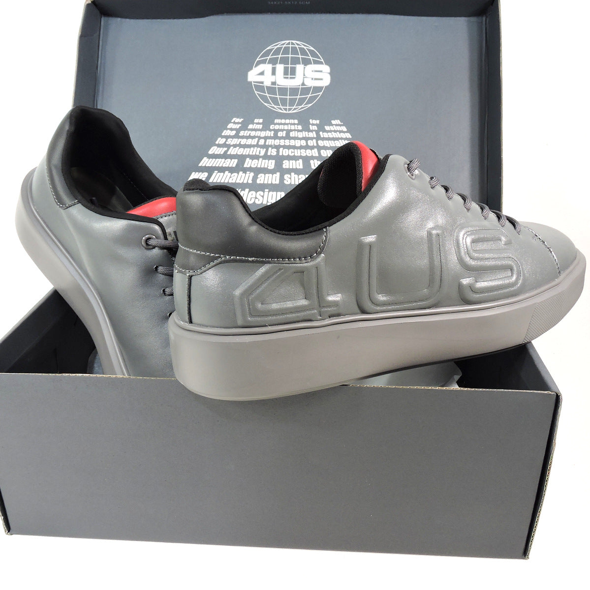 CESARE PACIOTTI 4US 🇮🇹 MENS GREY SOFT LEATHER COMFORT SNEAKERS