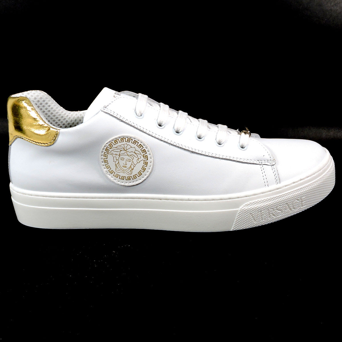VERSACE š®š¹ WOMEN'S WHITE LEATHER COMFORT FASHION SNEAKERS