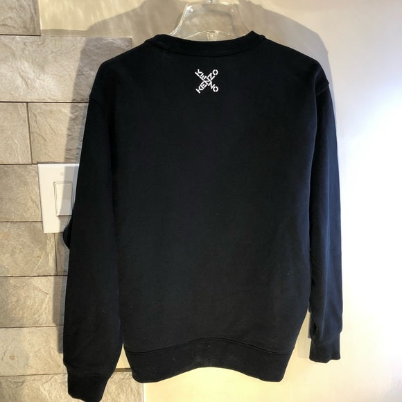 KENZO WOMEN BLACK COTTON LOGO SPORT SWEATER