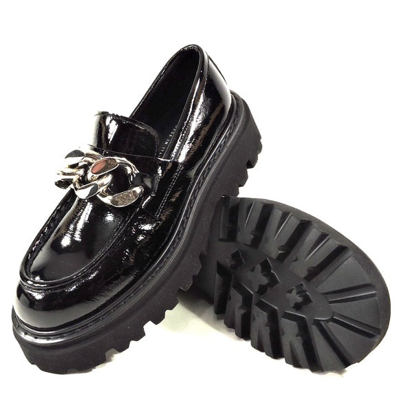 CASADEI 🇮🇹 WOMEN'S BLACK PATENT LEATHER COMFORT LOAFERS