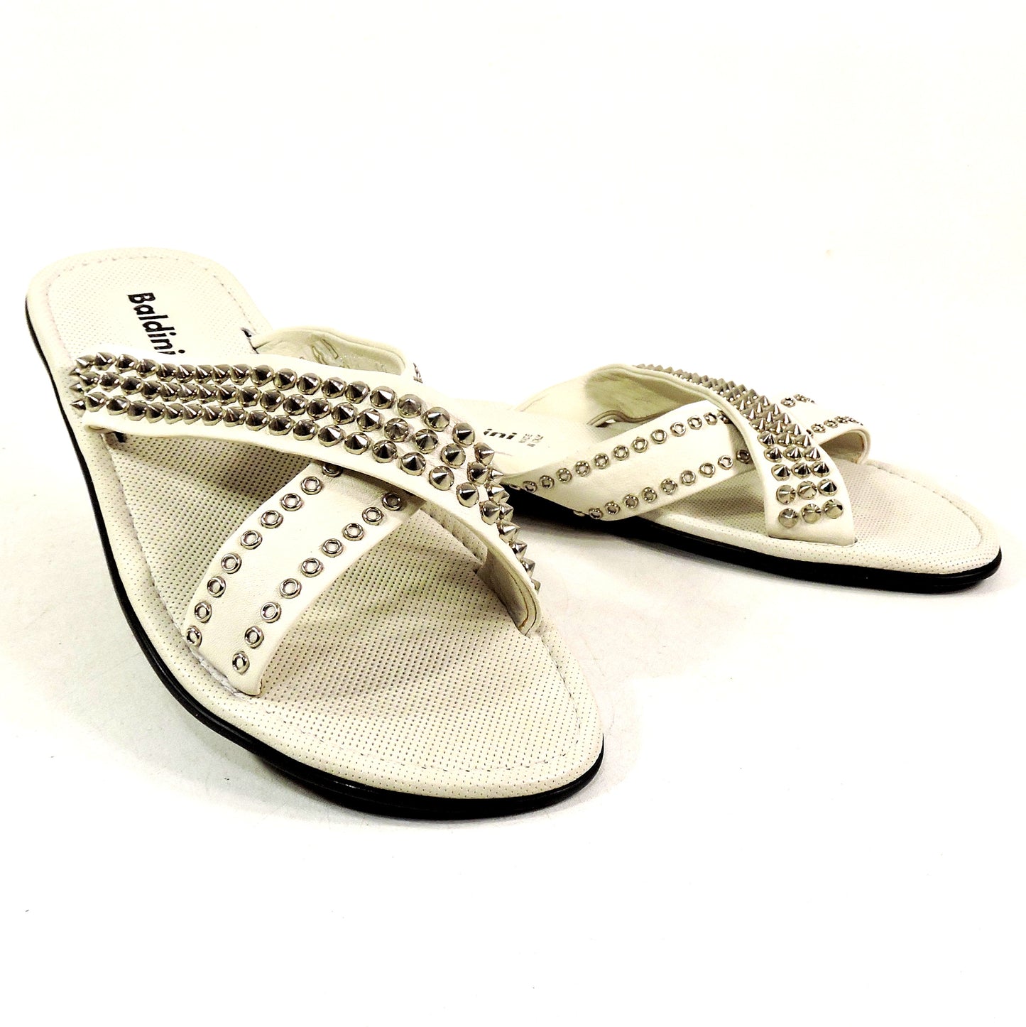 BALDININI 🇮🇹 MEN'S SOFT OFF-WHITE LEATHER COMFORT FLAT FASHION SUMMER SANDALS