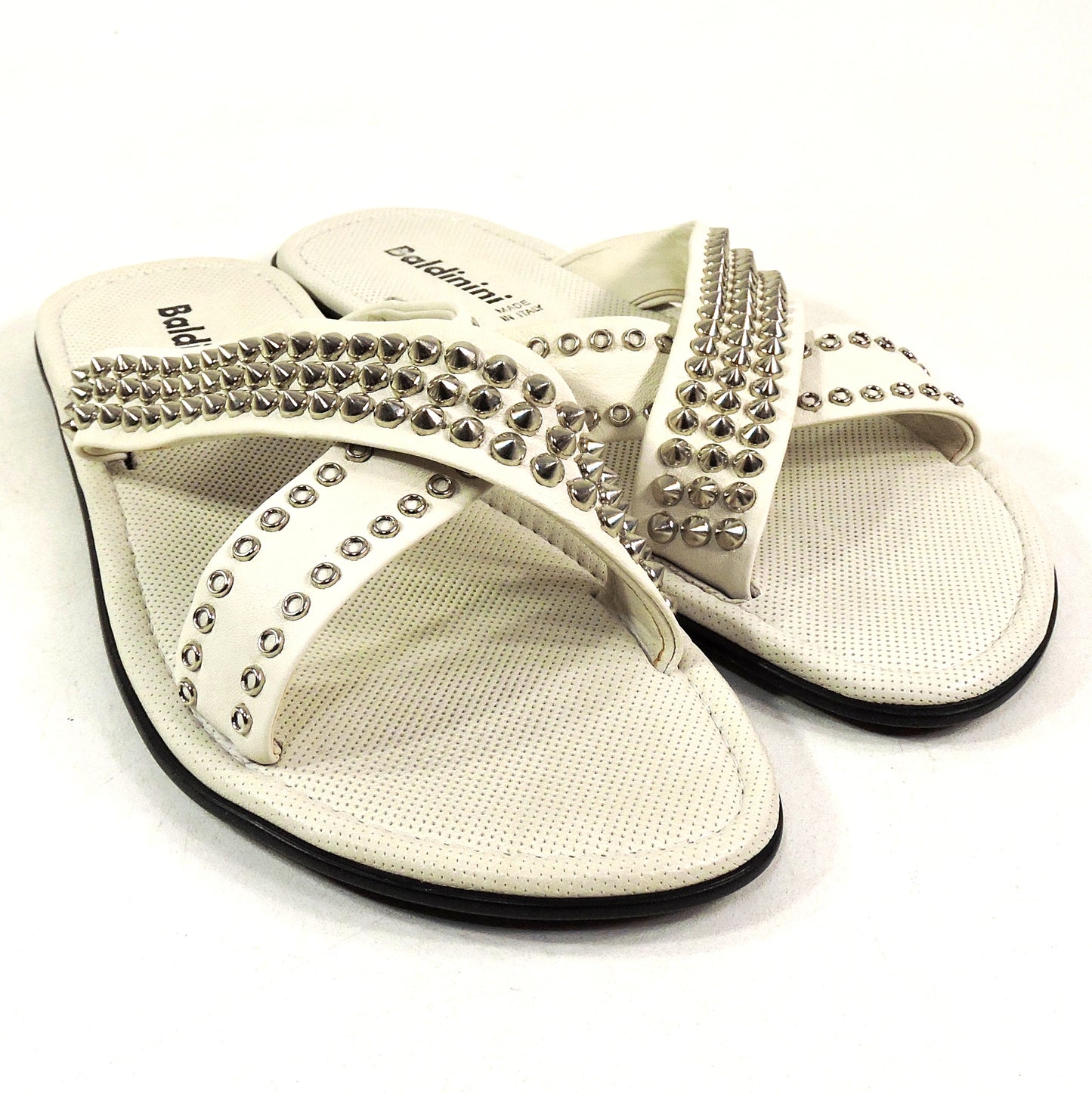 BALDININI 🇮🇹 MEN'S SOFT OFF-WHITE LEATHER COMFORT FLAT FASHION SUMMER SANDALS