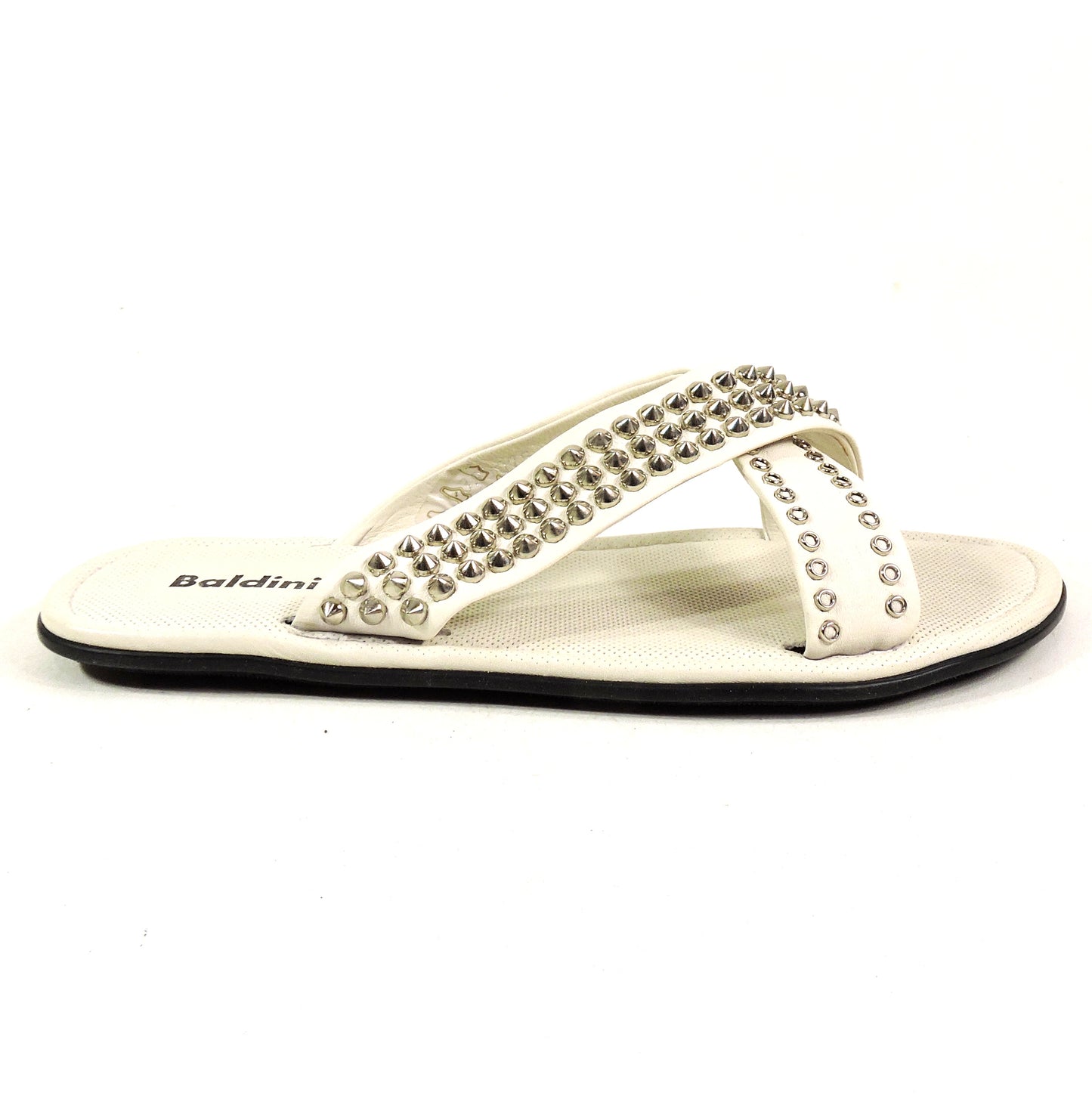 BALDININI 🇮🇹 MEN'S SOFT OFF-WHITE LEATHER COMFORT FLAT FASHION SUMMER SANDALS