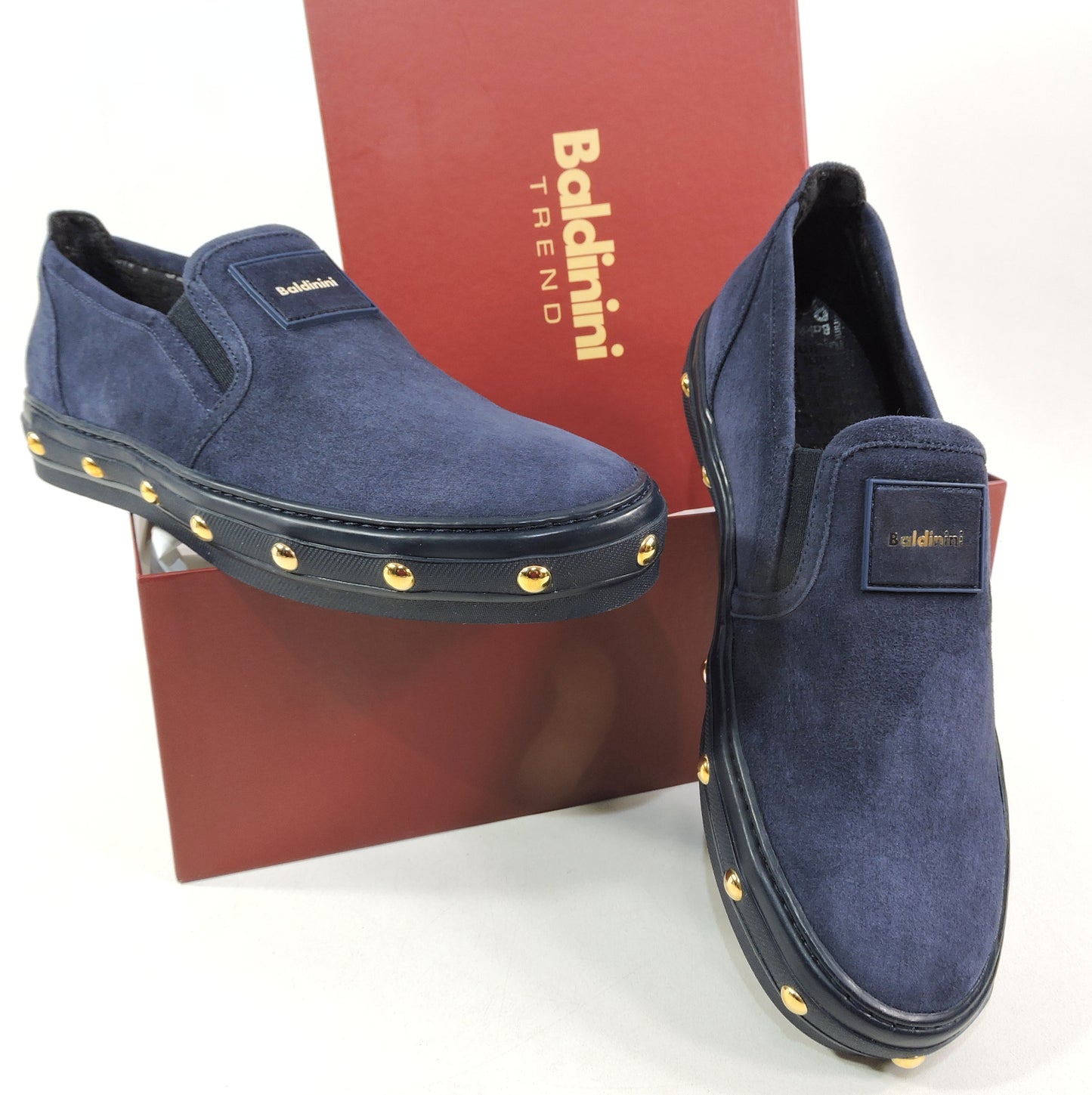 BALDININI 🇮🇹 WOMEN'S BLUE SUEDE COMFORT FLAT LOAFERS