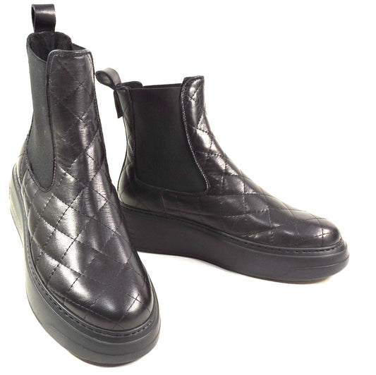 ALBERTO CICCIOLI 🇮🇹 WOMEN'S BLACK SOFT LEATHER FLAT ANKLE BOOTIES 37 EU