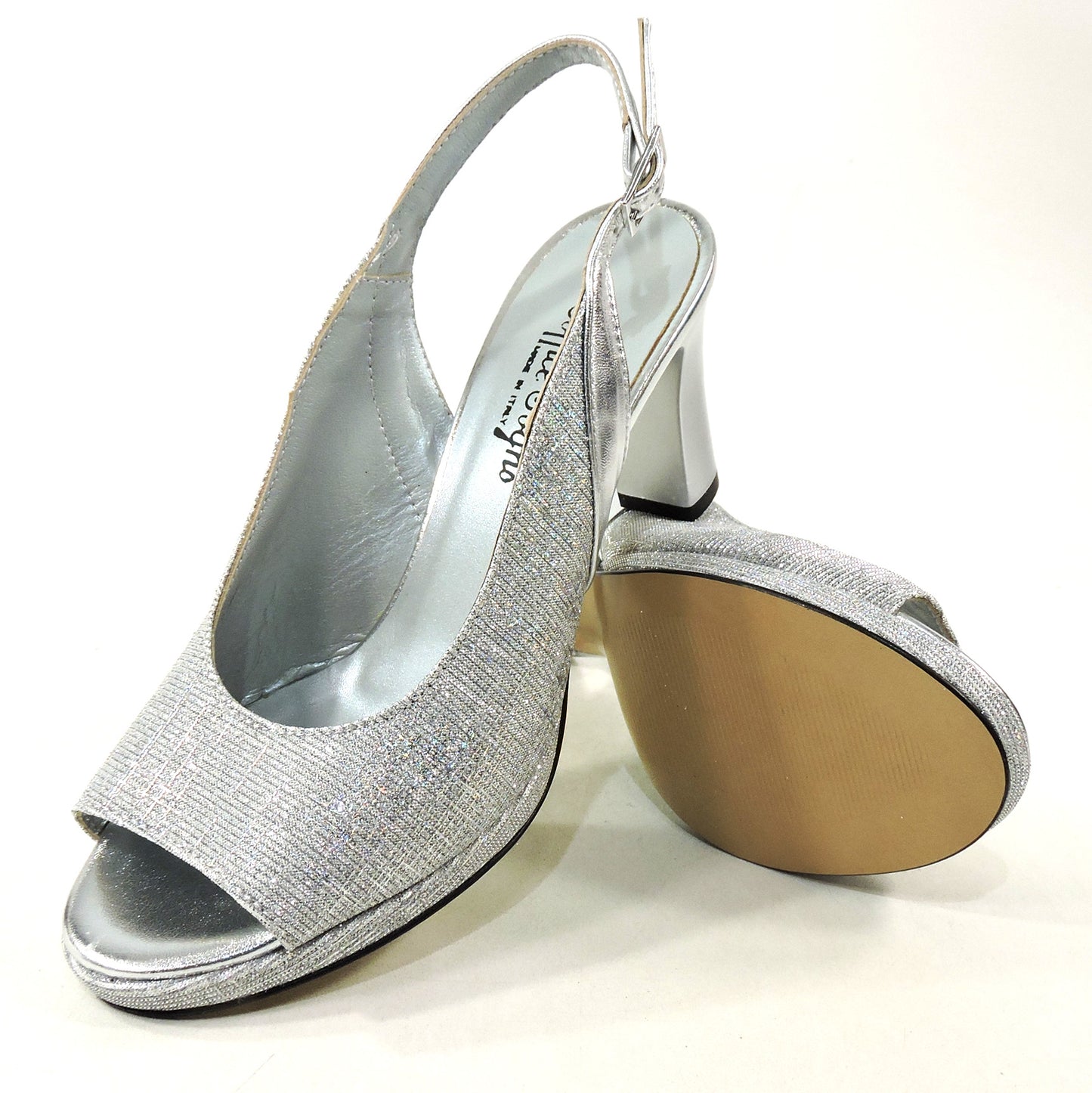 SOFFICE SOGNO 🇮🇹 WOMEN'S SILVER LEATHER COMFORT FASHION SANDALS