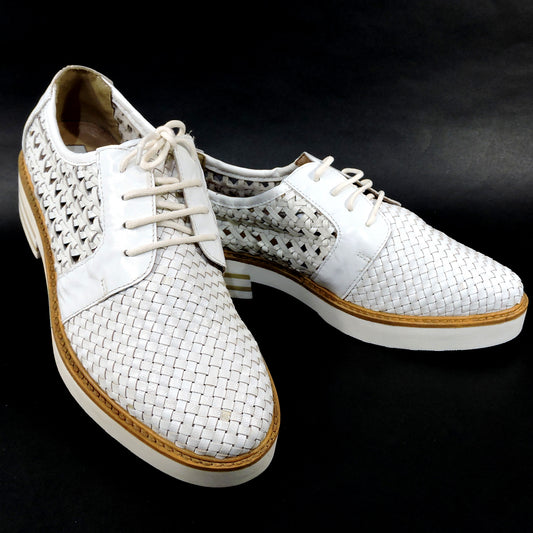 DONNA PIU 🇮🇹 WOMEN'S WHITE SOFT LEATHER SUMMER OXFORD SHOES