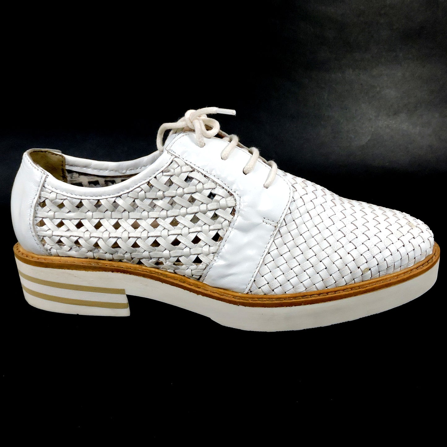 DONNA PIU 🇮🇹 WOMEN'S WHITE SOFT LEATHER SUMMER OXFORD SHOES