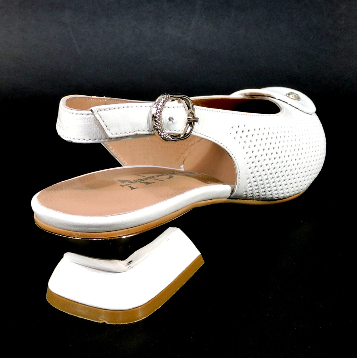 ALESSANDRO DI MARIA 🇮🇹 WOMEN'S WHITE SOFT LEATHER SUMMER SANDALS