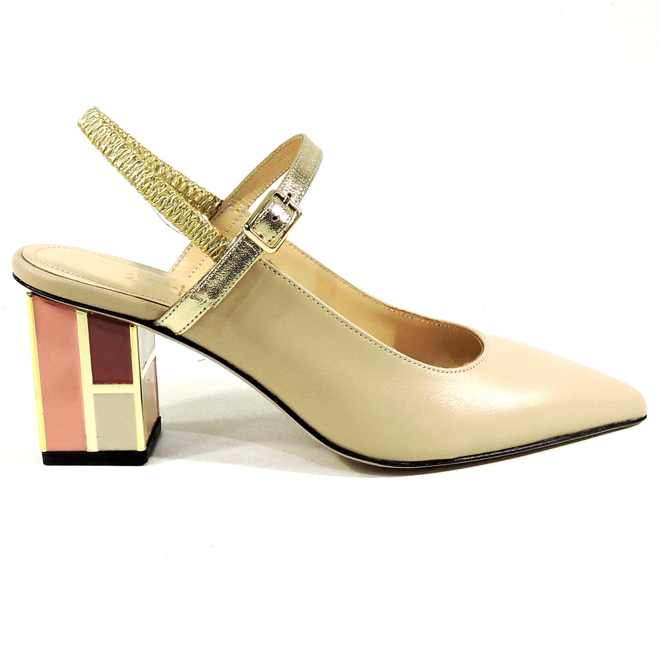 ALESSANDRO DI MARIA 🇮🇹 WOMEN BEIGE LEATHER SUMMER SANDALS