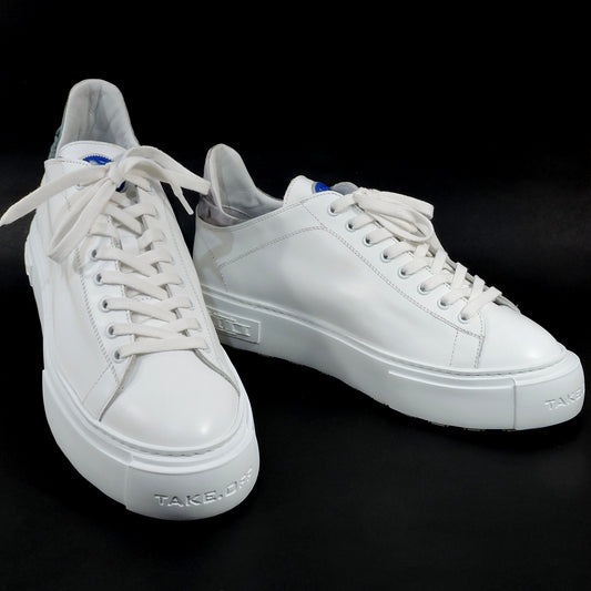 TAKE.OFF 🇮🇹 MEN'S WHITE LEATHER COMFORT FASHION SNEAKERS