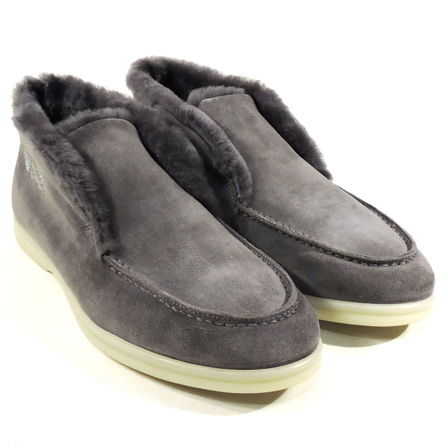 CASADEI 🇮🇹 WOMEN'S GREY SUEDE MERINO FUR WINTER BOOTIE