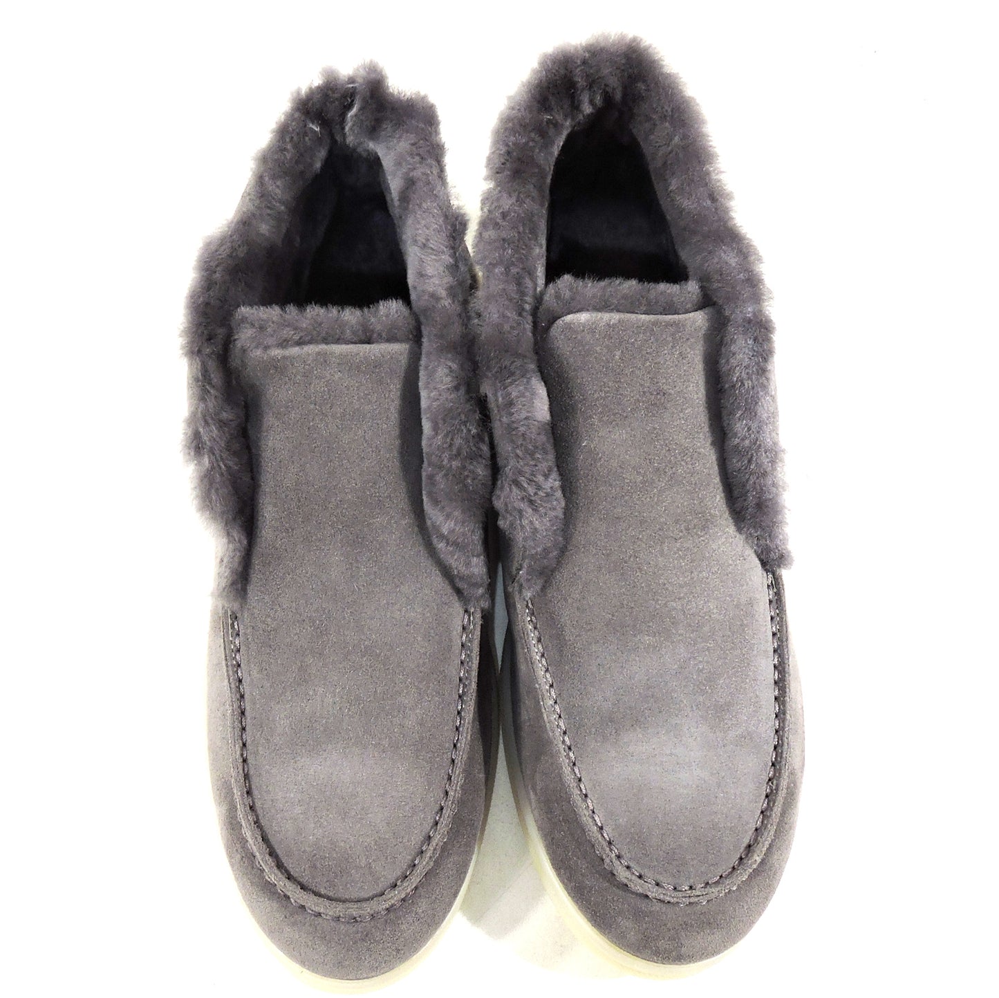 CASADEI 🇮🇹 WOMEN'S GREY SUEDE MERINO FUR WINTER BOOTIE