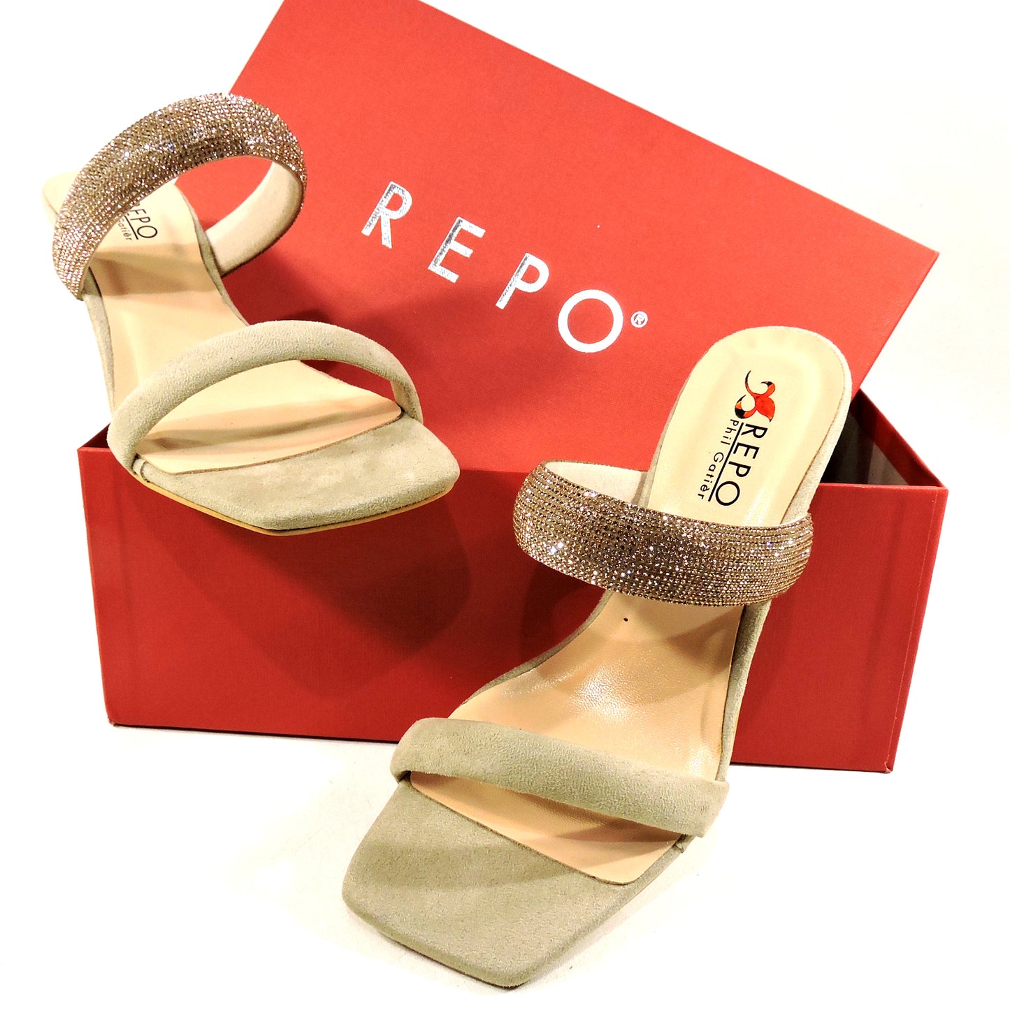 REPO BY PHIL GATIER 🇮🇹 WOMEN'S GREY SUEDE COMFORT SUMMER MULES