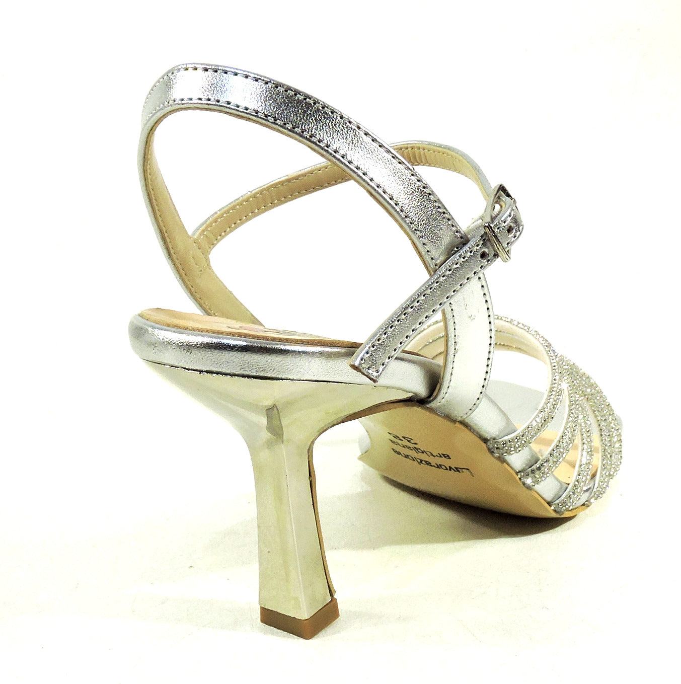 REPO BY PHIL GATIER 🇮🇹 WOMEN'S SILVER LEATHER FASHION SUMMER SANDALS