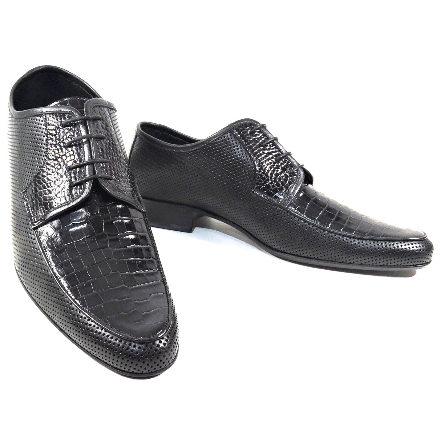 GOODMAN 🇮🇹 MEN'S BLACK LEATHER COMFORT SUMMER OXFORD SHOES