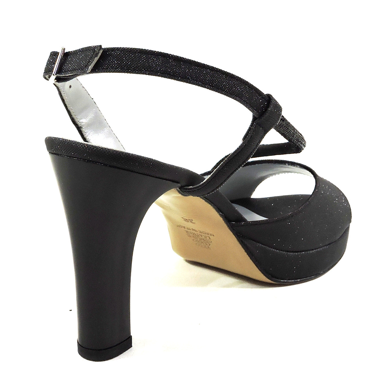 SOFFICE SOGNO 🇮🇹 WOMEN'S BLACK FABRIC FASHION SANDALS