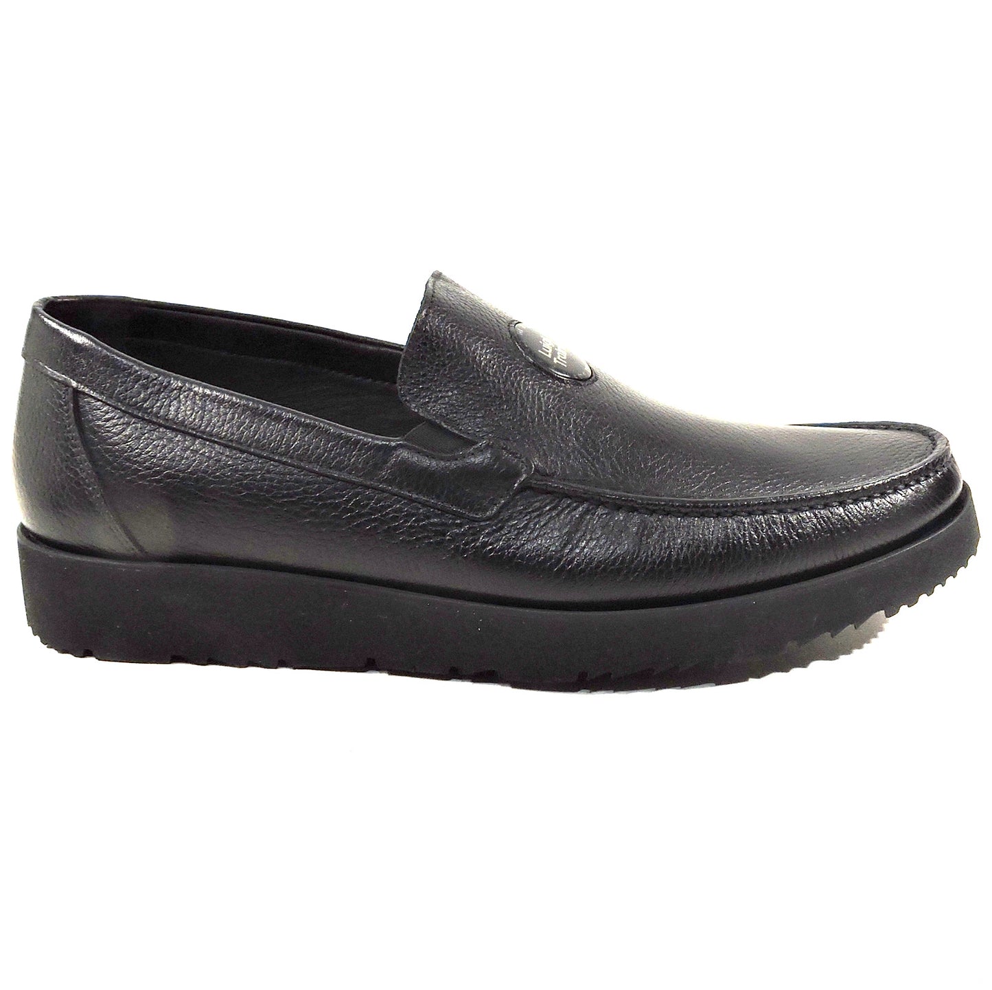 GOODMAN 🇮🇹 MEN'S BLACK SOFT LEATHER FLAT COMFORT LOAFERS, SIZE 43