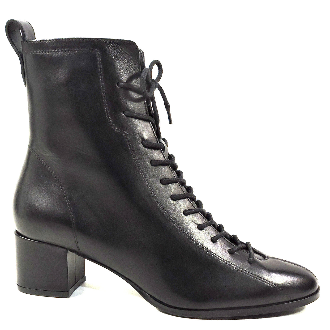 PAOLA FABIANI 🇮🇹 WOMEN'S BLACK SOFT LEATHER COMFORT FASHION BOOTIE