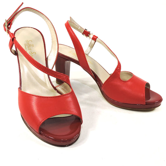 SOFFICE SOGNO 🇮🇹 WOMEN'S RED LEATHER SUMMER SANDALS