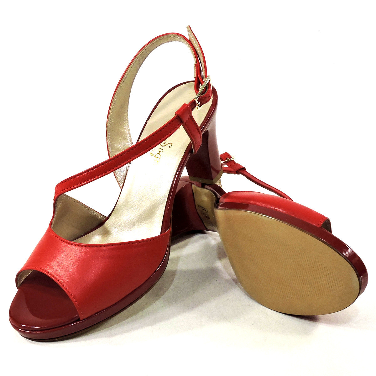 SOFFICE SOGNO 🇮🇹 WOMEN'S RED LEATHER SUMMER SANDALS