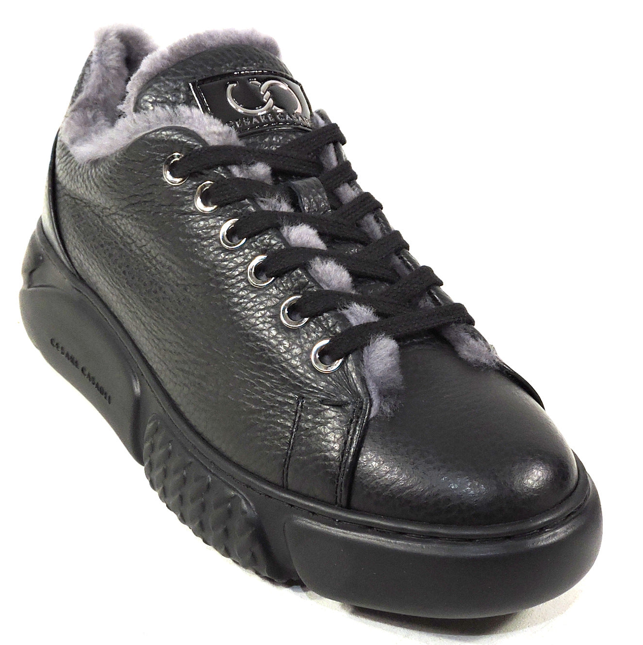 CASADEI 🇮🇹 WOMEN'S BLACK SOFT LEATHER COMFORT COMFORT WINTER SNEAKERS