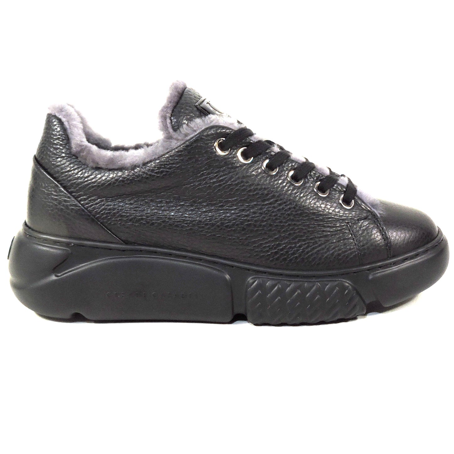 CASADEI 🇮🇹 WOMEN'S BLACK SOFT LEATHER COMFORT COMFORT WINTER SNEAKERS