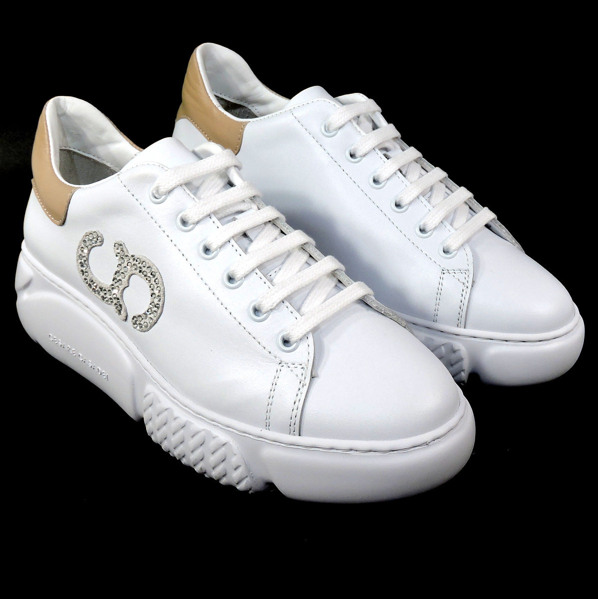 CASADEI 🇮🇹 WOMEN'S WHITE SOFT LEATHER COMFORT FASHION SNEAKERS